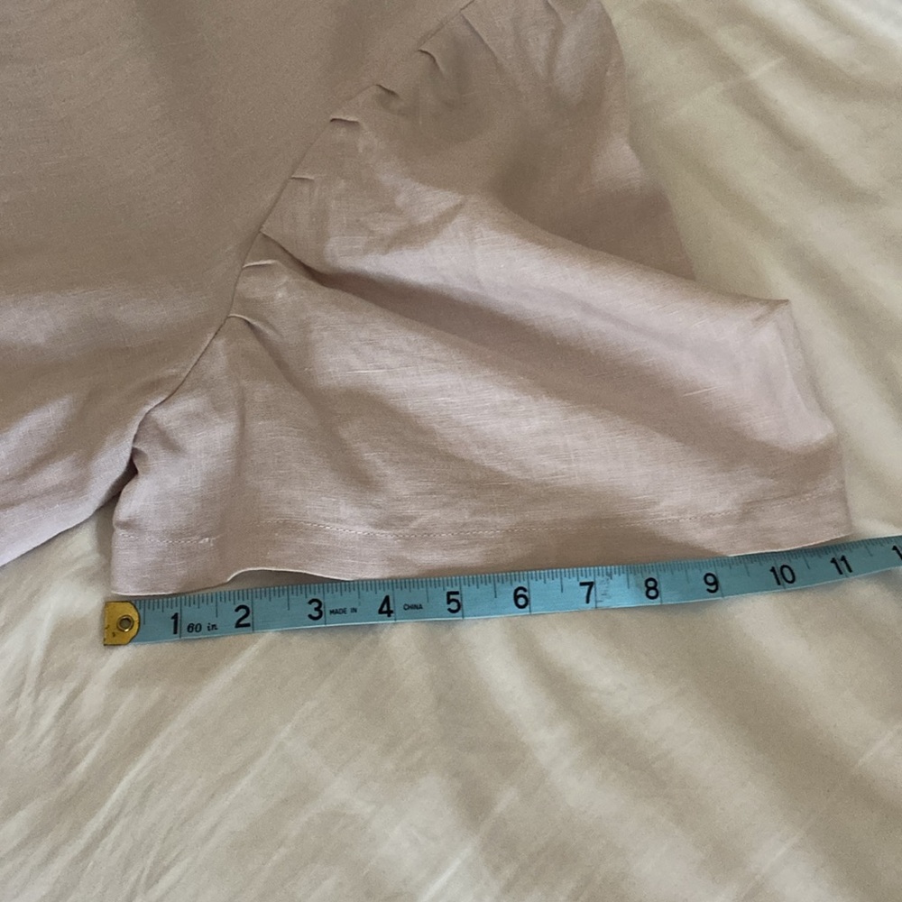 Rowie the Label Ibiza Linen Sheath Dress Puff Sleeve, Lined, Size Large - Picture 10 of 12